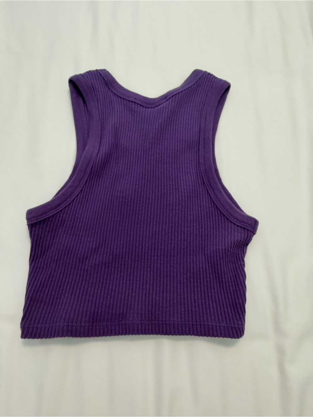 I.AM.GIA Violet Ribbed Logo Crop Tank - Picture 2 of 2